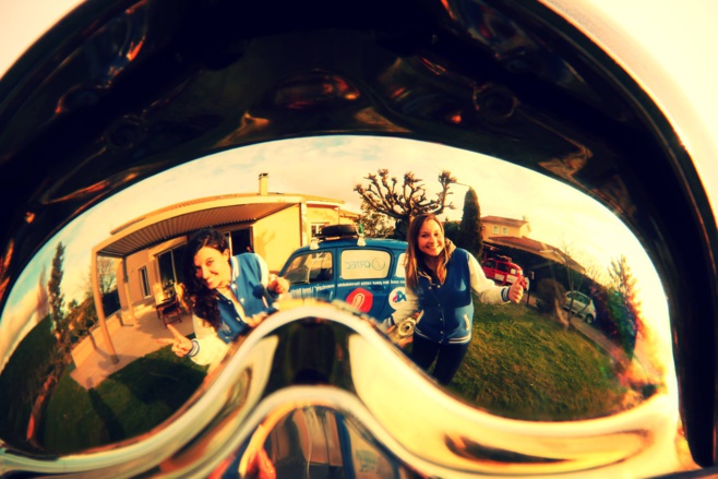 Alysée et Aurélie avant le départ Alysée et Aurélie avant le départ